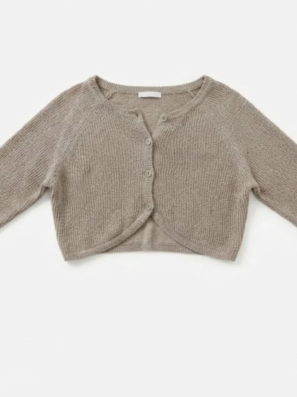 Gymboree Grey Cropped Cardigan Sweater Long Sleeve Button Front Girls Size 10-12